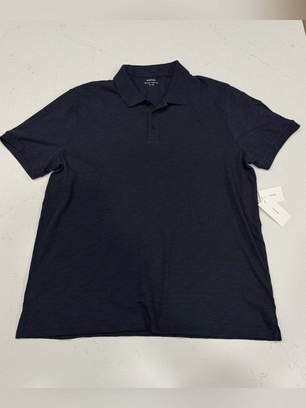 Vince Men's Coastal Blue Classic Slub Polo NWT - XL